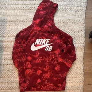 Nike Kids Red Patterned Hoodie